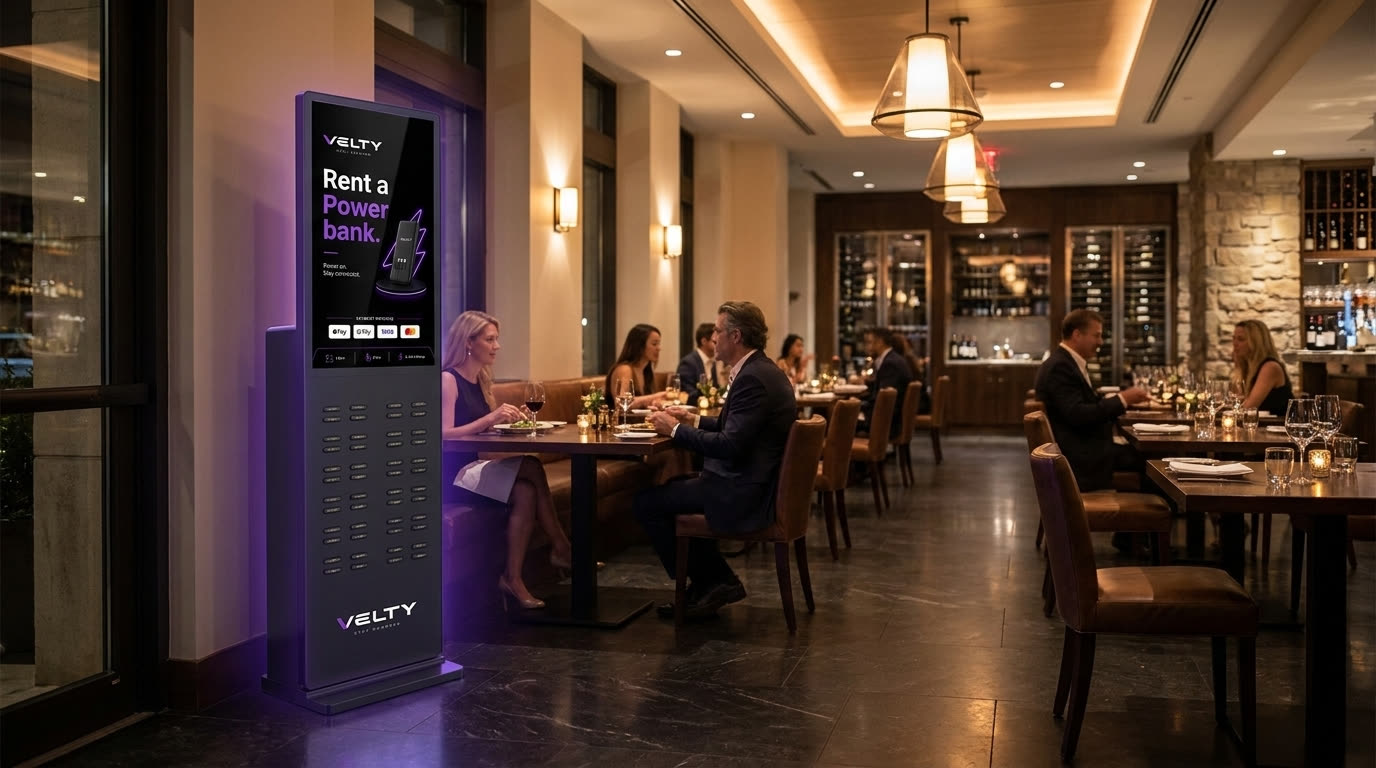 VELTY station in a restaurant interior